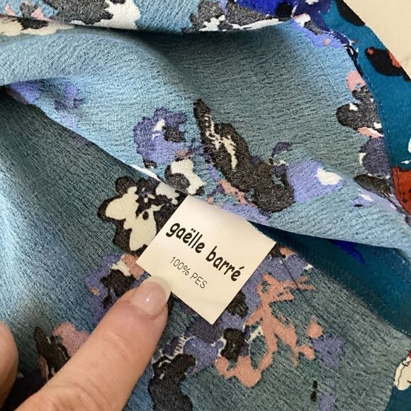 Gaelle Barre Paris Womens Sz 2 (M) Blouse Top Blue French Designer - Picture 7 of 8